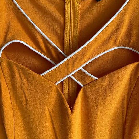 Orange 1950s Solid Halloween Hollow-out Dress Size/L - Picture 5 of 5